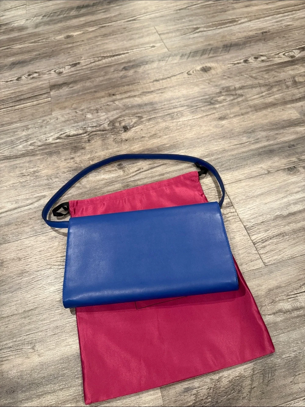 Jill Haber Leather Clutch Bag with Detachable Strap
